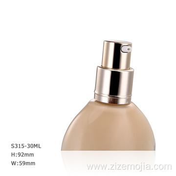 30ml flat round Glass Cream pump bottle